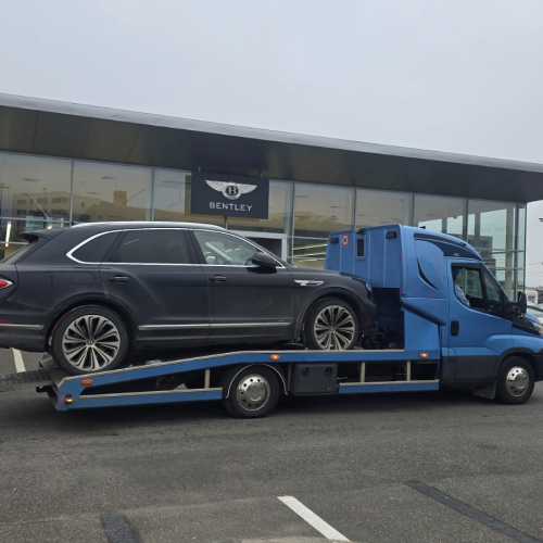 Transport auto pe platforma Focșani - platforma albastră Iveco la dealer auto premium